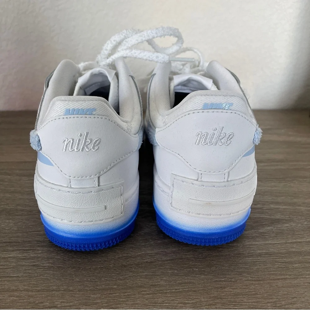 Nike Air Force 1 Low Shadow Chenille Swoosh Blue Tint (Women's) FJ4567-100 w/box - Picture 11 of 14